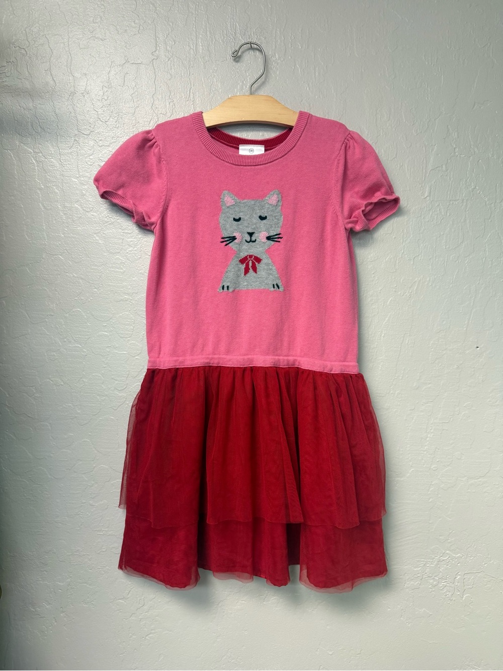 $23 ADD ON hanna andersson combo dress pink cat red tulle 10Y mini boden zara